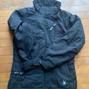Black spider ski jacket. Girls size 10.